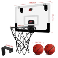 1 x Brand New DEWEL Mini Basketball Hoop Indoor Basketball Hoop Children with Scoring Function and Sound Tips Basketball Hoop Wall Mounted with 3 Mini Basketballs and Air Pump - RRP €42.35