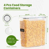 1 x RAW Customer Returns GRANDAT storage containers - 2.5L set of 6, BPA free plastic - airtight storage containers with lid - kitchen storage for pasta - pouring container for cereal, rice, flour, cornflakes - RRP €30.23