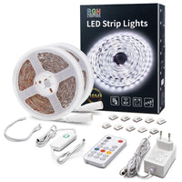 1 x RAW Customer Returns LED strip cold white 10 m dimmable LED strip with RF remote control 6500 K ultra bright plug-in under-cabinet lights with timing mode LED strip light complete kits for living room bedroom kitchen mirror - RRP €24.19