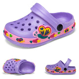 1 x RAW Customer Returns Hitopteu Children s Clogs Dinosaur Garden Shoes Slippers Garden Clogs Purple EU 28 - RRP €18.99