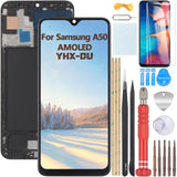 1 x RAW Customer Returns YHX-OU 6.4 black frame AMOLED display for Samsung Galaxy A50 SM-A505F SM-A505U LCD display touchscreen replacement screen support fingerprint with tool 1 piece of protective film - RRP €40.79