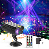 1 x RAW Customer Returns Gvoo party light disco ball, sound activated party light LED stage projector 6 colors 24 patterns with remote control for holiday party children birthday club lighting effects Christmas - RRP €39.69