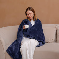 2 x Brand New DANUBEE Blanket Sofa Blanket Black - small light fleece blanket for couch soft and warm, decorative blanket for all seasons fluffy 130x150CM as couch blanket sofa blanket - RRP €40.8