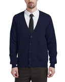 1 x RAW Customer Returns Kallspin Men s Wool V-Neck Cardigan Sweater Navy Blue,XL Tall  - RRP €42.29