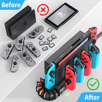 1 x RAW Customer Returns KDD Switch Controller Charging Station Compatible with Nintendo Switch OLED Joy-Con, Switch Charging Station with 8 Games Storage for Nintnedo Switch OLED Model Joycon Nintendo Switch Accessories - RRP €18.99