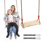 1 x RAW Customer Returns Swing seat made of wood outdoor, board swing, wooden swing, wooden swing board with stainless steel carabiner and hemp rope for outdoors adults children swing garden - RRP €26.53