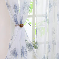 1 x RAW Customer Returns HongYa 1 piece transparent curtain voile curtain scarf with ruffle tape window scarf H W 175 140 cm dandelion pattern - RRP €22.18