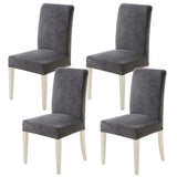 1 x RAW Customer Returns MIULEE Chair Covers Set of 4 Velvet Stretch Elastic Chair Cover Removable Washable Chair Covers Swing Chairs for Kitchen Living Room Banquet Family Restaurant Hotel Party, Gray - RRP €29.24