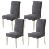 1 x RAW Customer Returns MIULEE Chair Covers Set of 4 Velvet Stretch Elastic Chair Cover Removable Washable Chair Covers Swing Chairs for Kitchen Living Room Banquet Family Restaurant Hotel Party, Gray - RRP €29.79