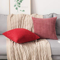 1 x RAW Customer Returns MIULEE Set of 2 Cushion Covers Corduroy Cushion Cover Decorative Pillowcase Sofa Cushion Couch Cushion Throw Pillow Decorative Pillowcase Decorative Cushion Cover with Hidden Zipper 45 x 45 cm Jam - RRP €18.14