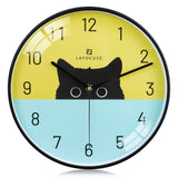 1 x RAW Customer Returns Lafocuse Silent Wall Clock Cat Black, Modern Wall Clock Colorful, Wall Clock Without Ticking Silent Kitchen Clocks Living Room Children s Room 30 cm - RRP €20.71