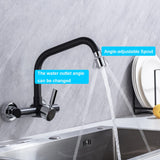 1 x RAW Customer Returns ONECE wall-mounted kitchen faucet with 2 jet types, kitchen faucet wall fitting with rotating spout, single lever mixer wall fitting mixer tap, black - RRP €57.47