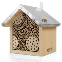 1 x RAW Customer Returns WILDLIFE FRIEND I Bee hotel with metal roof, wild bees insect hotel - Ready assembled made of pine wood 100 weatherproof - Untreated, insect hotel, nesting aid for wild bees - RRP €23.18