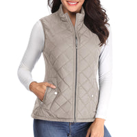 1 x RAW Customer Returns MISS MOLY Vest Women s Quilted Vest Lightweight Sleeveless Vest Gilet Jacket without Sleeves Light Grey Large - RRP €39.02