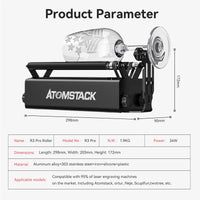 1 x RAW Customer Returns Bisofice Atomstack R3 Pro Rotary Roller Laser Rotary Roller Rotary Laser Engraving Roller, 360 Y Axis Rotary Engraving Machine for Cylindrical Objects Laser Engraving Machine - RRP €104.99