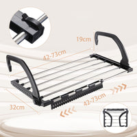 1 x RAW Customer Returns Bizcasa Foldable Clothes Rack, Towel Rack, Clothes Dryer, Stainless Steel Clothes Rack, Radiators and Balcony Drying Rack, for Clothes, Socks, Shoes 42-73cm  - RRP €22.19