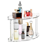 1 x RAW Customer Returns Sezanrpt 2-Tier Acrylic Corner Shelf Organizer Storage 24x24x21cm, Transparent Countertop Corner Shelf for Bathroom, Kitchen, Bedroom, Office, Study - RRP €22.18