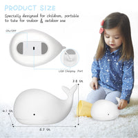 1 x RAW Customer Returns LUNSY Night Light for Children Cute Whale Night Light Silicone LED Nightlight Child with Touch Switch Portable for Baby Room, Bedroom, Living Room, Gift - RRP €19.08