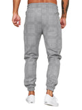 1 x RAW Customer Returns Jogging Bottoms Men s Training Trousers Loose Fit Sports Trousers Long Sweatpants Checked Leisure Trousers for Men Light Grey, M  - RRP €29.56