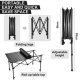 1 x RAW Customer Returns Night Cat camping table folding table side table with aluminum table top for portable outdoor folding table adjustable height 50-95cm for camping fishing garden 75kg - RRP €89.99