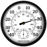 1 x RAW Customer Returns Indoor Outdoor Thermometer Hygrometer - 10 inch outdoor thermometer large numbers, 2 in 1 thermometer hygrometer, outdoor thermometer for patio black  - RRP €20.16