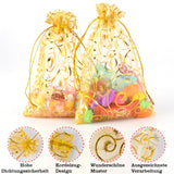 1 x RAW Customer Returns MAOOY 100 Pieces Gold Organza Gift Bags, 7x9cm Drawstring Jewelry Organza Wedding Gift Bag, Birthday Party Gift Bag, Candy Christmas Gift Bag - RRP €22.8