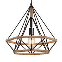 1 x RAW Customer Returns Hanging lamp vintage retro pendant light industrial lighting hemp rope loft light E27 diameter 25 cm industrial rope hanging lamp industrial 1 piece - RRP €29.9