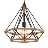 1 x RAW Customer Returns Hanging lamp vintage retro pendant light industrial lighting hemp rope loft light E27 diameter 25 cm industrial rope hanging lamp industrial 1 piece - RRP €29.9