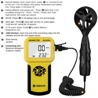 1 x RAW Customer Returns AIOMEST Wind Meter, Digital Anemometer Wind Meter Handheld, AI-826A Wind Meter CFM Wind Speed Meter for Wind Speed Temperature Wind Chill Tester, HVAC - RRP €36.79