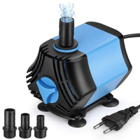 1 x RAW Customer Returns Zacro 2000L H 40W water pump, submersible pump for aquarium, fountains, ponds, small water pump with THREE nozzles 13 mm-16 mm-19 mm, maximum height range 2.3 m to 2.5 m, cable 1.8 m - RRP €28.98