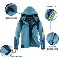 1 x RAW Customer Returns SaphiRose PONCHO Women s Waterproof Jacket Windproof Functional Softshell Rain Poncho for Outdoor Punching Jacket Blue M - RRP €47.39