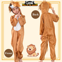 1 x RAW Customer Returns UPZAI Carnival Lion Costume for Children Boys Lion Costume Jumpsuit with Attached Hood and Zip - Animal Outfit for Carnival Theme Party Cosplay S  - RRP €20.11