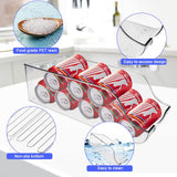 1 x Brand New BUZIFU 2 Pack Cans Drinks Organizer Refrigerator Plastic Refrigerator Can Holder Stackable Drinks Cans Dispenser Organizer Transparent Can Dispenser for Freezer Fridge - RRP €16.42