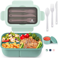 2 x RAW Customer Returns Lunch box with dividers set, 1250ml lunch box with compartments for children adults, lunch box breakfast box, lunch box snack box with cutlery, snack box bread box, food box snack box, breakfast box snack box - RRP €21.98