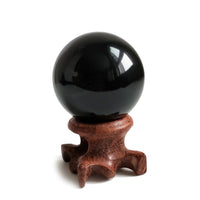 1 x RAW Customer Returns Mina Heal Black Obsidian Crystal Balls for Fengshui, Meditation, Crystal Healing, Divination, Home Decoration, Black Magic Crystal Ball - RRP €18.99