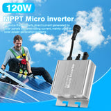 1 x RAW Customer Returns DEWIN Solar Micro Inverter, 120W Solar PV Grid tie Micro Inverter IP65 Waterproof MPPT Inverter with Grid Connection DC 10.8 to 30V for Solar Panel Balcony Power Plant - RRP €56.56