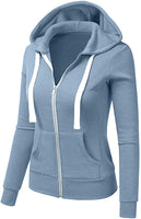 1 x RAW Customer Returns Newbestyle jacket women s sweat jacket hoodie sweatshirt jacket sweater tops hoodie light blue, L  - RRP €38.3