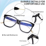 1 x RAW Customer Returns JM 3 Pack Classic Square Reading Glasses for Women Men, Fashion Oversized Blue Light Filter Glasses with Prescription 2.5 - RRP €20.99