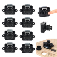 5 x RAW Customer Returns AYYDS 10 Pieces Push Button Catch Door Lock Latch for Motorhome Cabinet, Large Cabinet Lock Catch Cupboard Door Lock Furniture Lock Button Catch Lock for Motorhome Caravan Van RV Camper Black  - RRP €213.9