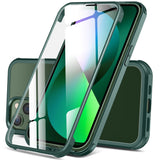 1 x RAW Customer Returns DOSNTO Double-Sided Transparent Case for iPhone 13 6.1 , 360 Degree Full Body Shockproof and Drop Protection Transparent Phone Case Built-in Tempered Glass Screen Protector Protective Case, Green - RRP €18.14