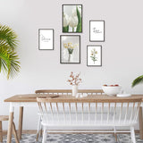 1 x RAW Customer Returns ANHUIB 5-piece modern poster set for the living room, pictures with flowers in the bedroom, canvas pictures for the living room, A3A4 poster with white flowers, picture set - RRP €20.4