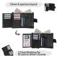 1 x RAW Customer Returns SENDEFN men s wallets with RFID protection, large genuine leather wallet for men in portrait format, trifold wallet for men, wallet purse with 16 card slots coin compartment - RRP €31.25