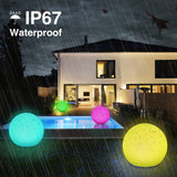 1 x RAW Customer Returns Lafhome Outdoor Solar Lamps, IP67 Waterproof LED Lights, 30cm Garden Ball with 9 Colorful Light Modes - RRP €57.29