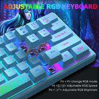 1 x RAW Customer Returns LexonElec 60 Compact Wired Gaming Keyboard and Mouse Set 62 Keys UK Layout RGB 12000 DPI Breathable Lights Honeycomb Mouse USB Gaming Controller Adapter for Xbox Laptop PS4 PS4 - RRP €52.43