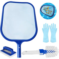 5 x Brand New Pool cleaning set, pool net set with sponge brush, cleaning brush and gloves, pool net bottom net, leaf net pool for swimming pool, aquarium, pond - RRP €103.45