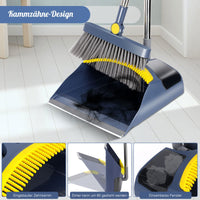 1 x RAW Customer Returns Masthome Broom and Dustpan Set, Shovel and Broom Set, Upright Sweeper and Dustpan Combo with Comb, Broom with Handle for Household Cleaning, Floor Cleaning - RRP €25.49