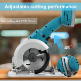 1 x RAW Customer Returns Brushless mini circular saw, hand-held circular saw for Makita 18 V Li-Ion battery with 4 saw blades 125mm , 1800 W copper motor can cut diagonally 8500RM min multifunctional saw for woodworking - RRP €68.84