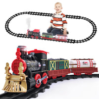 1 x RAW Customer Returns Beyiudefu Train Christmas Tree Electric Train for Children Classic Steam Locomotive Railway Car Toy for Children - RRP €25.78