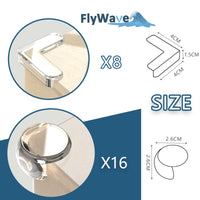 54 x Brand New FlyWave Corner Protectors Baby 24 Pieces, Corner Protectors Edge Protectors Self-Adhesive, Robust, Non-Toxic, Odorless Corner Protectors, 2 Shapes Corner Protectors Transparent for All Furniture to Protect Babies from Harm - RRP €598.86