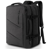 1 x RAW Customer Returns KINGSLONG Hand Luggage Backpack 20-35L, Super Large Expandable Travel Backpack Airplane, Business Laptop Backpack for 17 Inch Men Women, Flight Approved Backpack Anti-Theft, Black - RRP €62.41